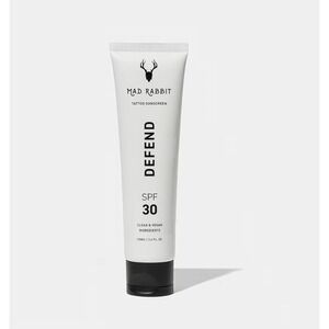 Mad Rabbit Defend Tattoo Sunscreen SPF 30 Clean Vegan Ingredients 3.4oz 100ml
